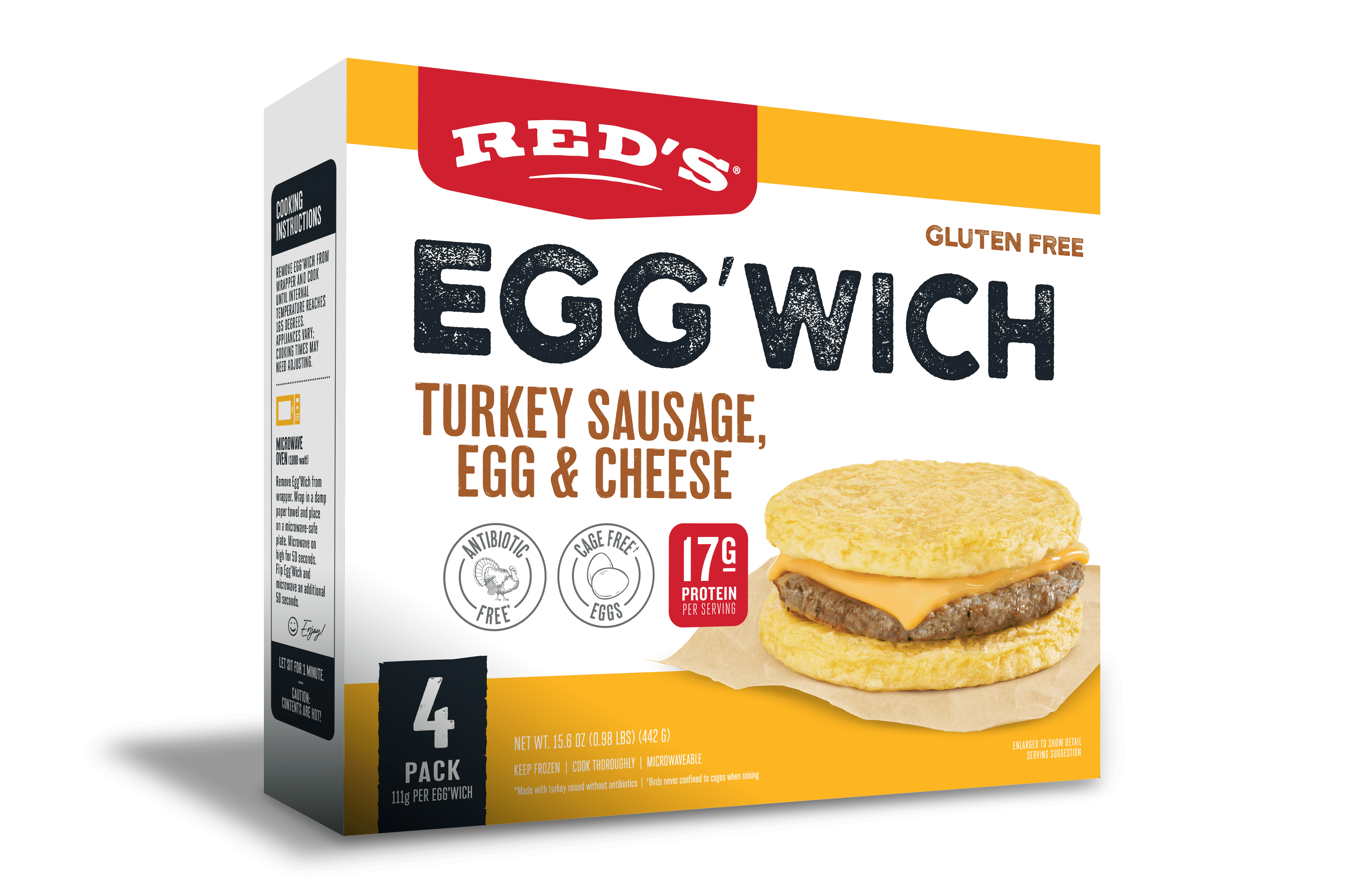 Turkey Sausage Egg'Wich 4Pack Red's All Natural