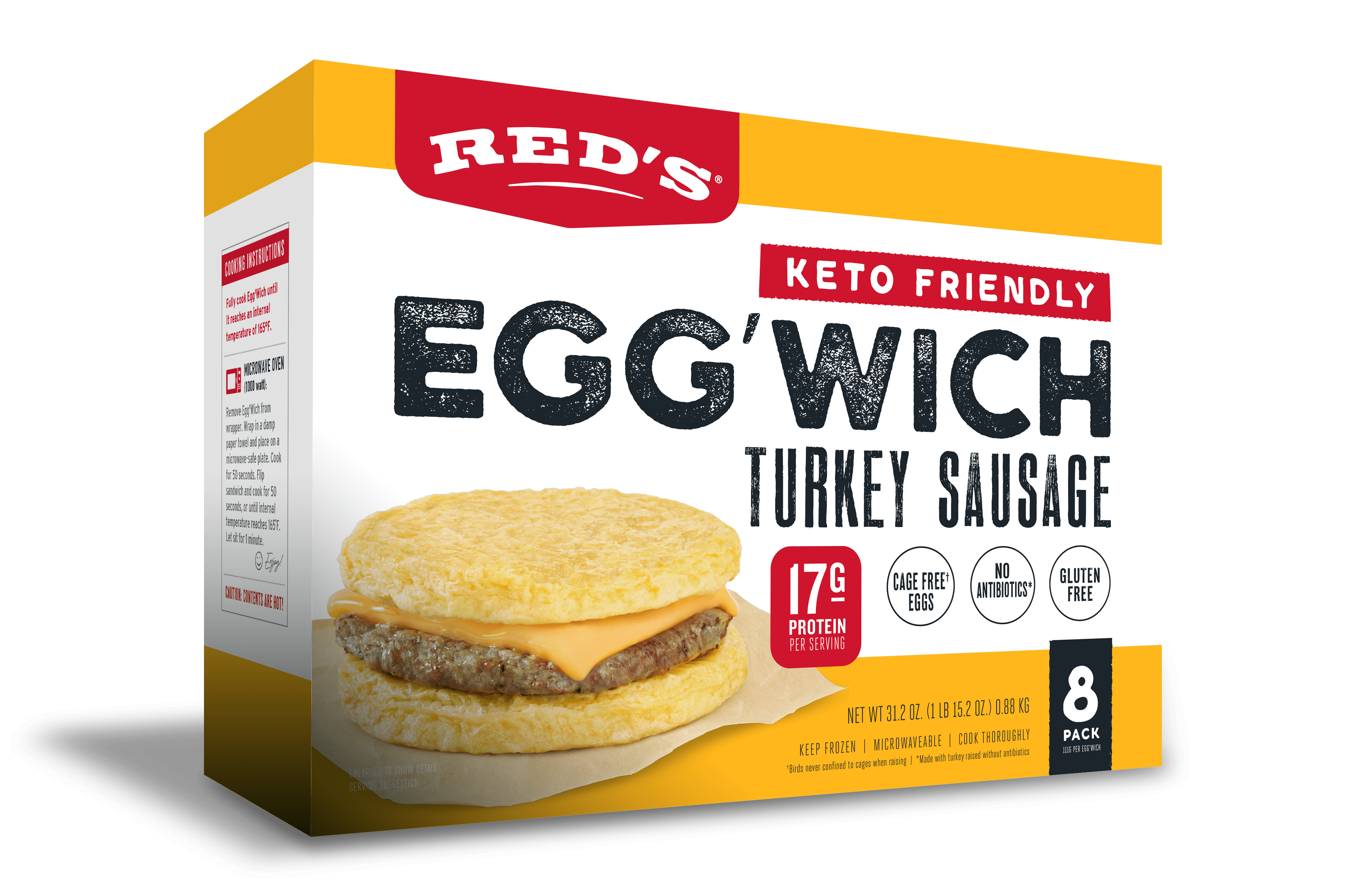 Turkey Sausage Egg'Wich 8Pack Red's All Natural