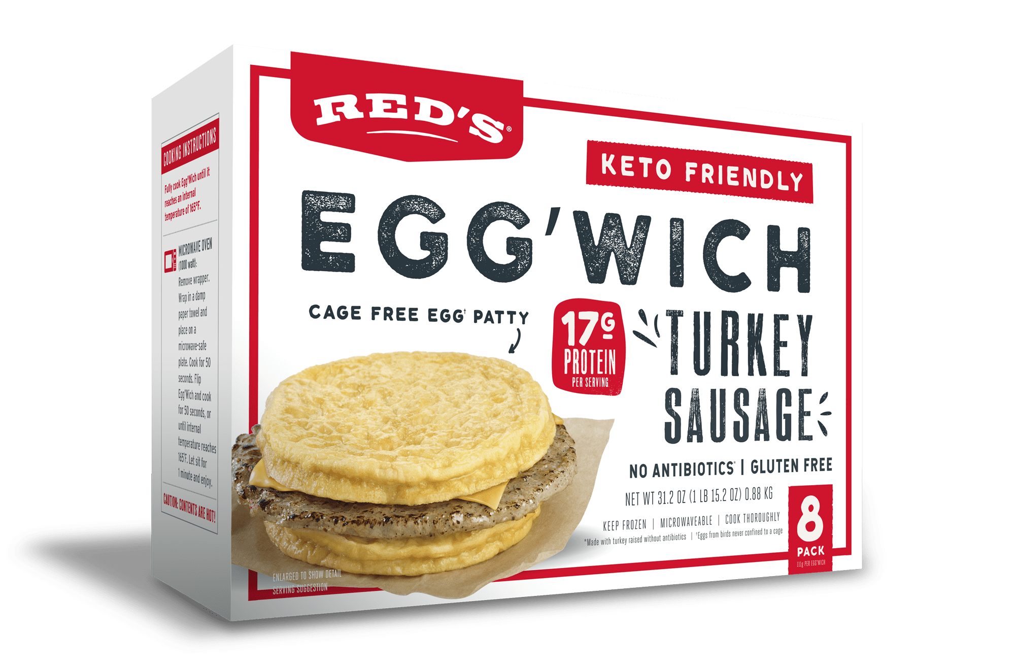 Turkey Sausage Egg'Wich 8-Pack | Red's All Natural