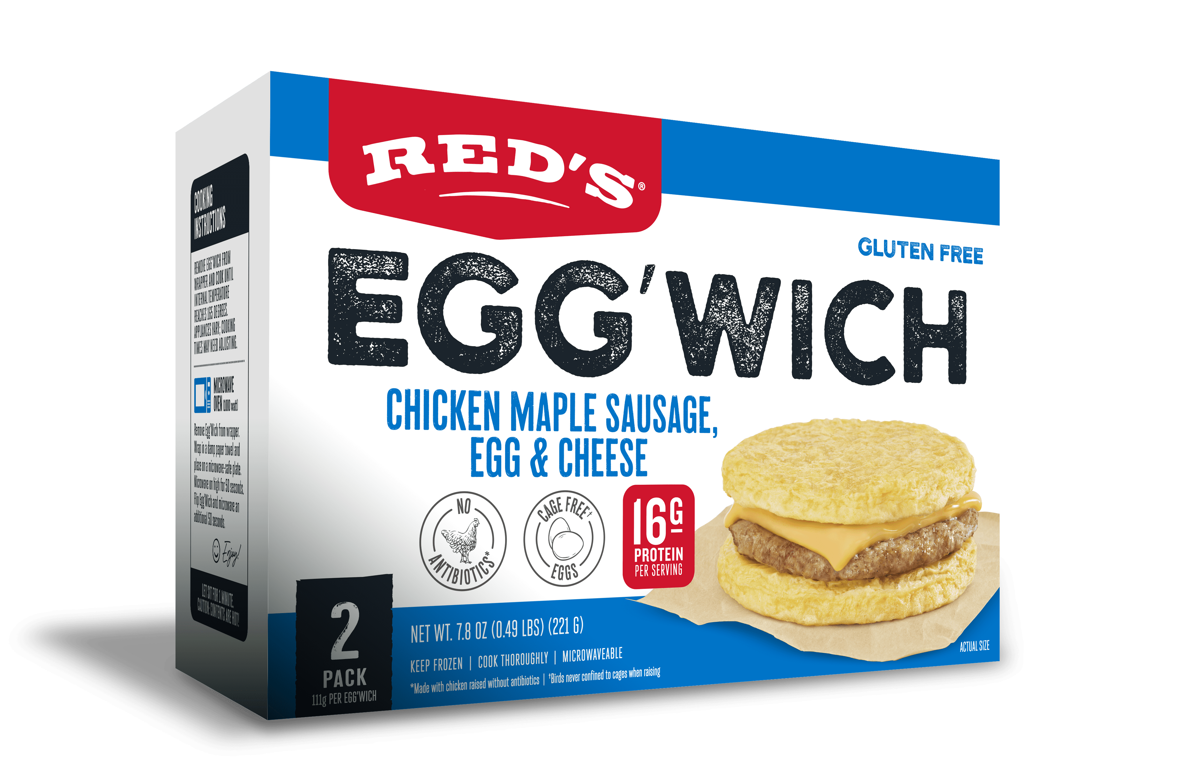 Chicken Maple Sausage Egg'Wich 2-Pack | Red's All Natural